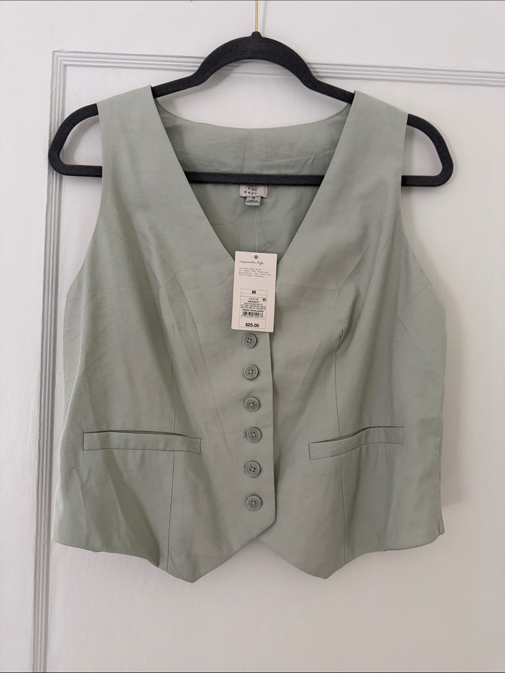 Women’s Light Sage Button Front Vest